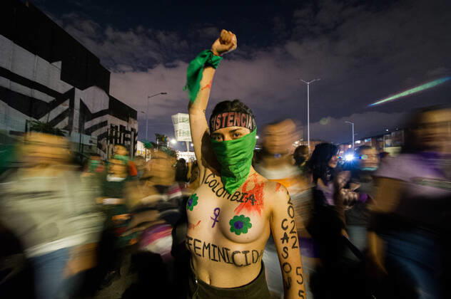 Bilder des Jahres 2022, News 03 März News Themen der Woche KW10 News Bilder des Tages March 8, 2022, Bogota, Cundinamarca, Colombia: Women participate in the international womes day demonstrations in Bogota, Colombia on March 8, 2022. Bogota Colombia - ZUMAvp1_ 20220308_zia_vp1_067 Copyright: xChepaxBeltranx