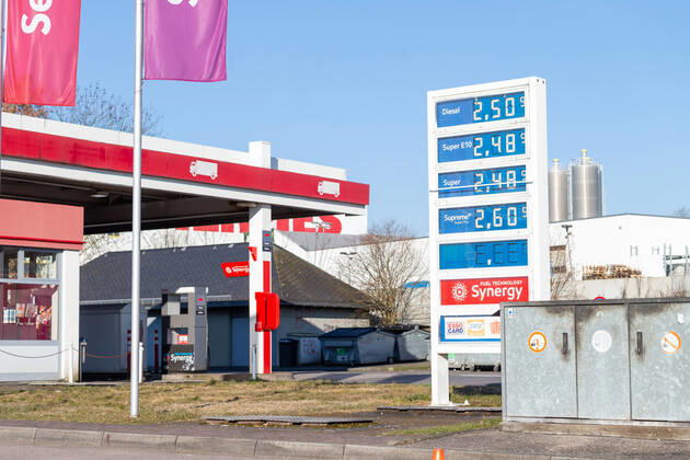 Bilder des Jahres 2022, News 03 März News Themen der Woche KW10 News Bilder des Tages Autobahn A3 Preis für Diesel erreicht 2,50 Euro pro Liter, 10.03.2022, Location: Raststätte Heiligenroth in Autobahn A3 Copyright: xEibner-Pressefotox xGerhardxWingenderx EP_GWR