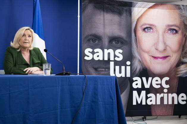 Bilder des Jahres 2022, News 03 März News Themen der Woche KW11 News Bilder des Tages Paris, France, March 14, 2022 - Press conference of the French far right party Rassemblement National (RN) presidential candidate Marine Le Pen about energy.  Copyright: xAlexisxSciardx