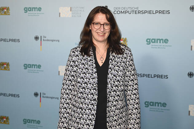 Michaela Bartelt-Krantz bei der Verleihung des Deutschen Computerspielpreises 2022 in der TonHalle. München, 31.03.2022