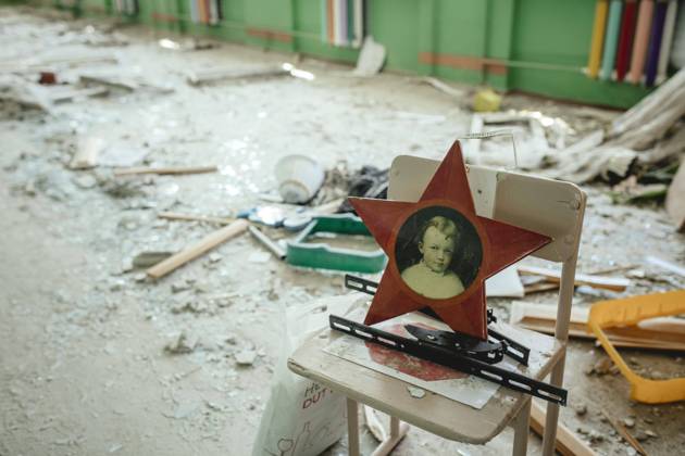 25. Schule, die am 4. März um 9:30 h durch einen russischen Raketenangriff zerstört wurde, Schytomir, Ukraine, Europa Copyright: imageBROKER FlorianxBachmeier iblfba08195422.jpg
