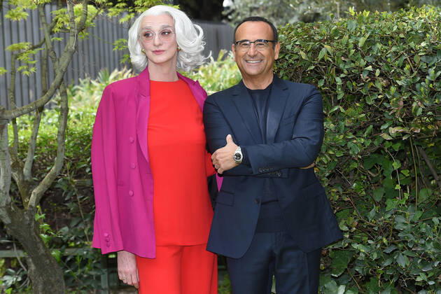 Photocall of the nominations to the prize David di Donatello 2022 Drusilla Foer and Carlo Conti during the photocall of the nominations to the prize David di Donatello 2022. Rome (Italy), April 04th, 2022 Imago-Images Emmefoto Copyright: xImago-Images Emmefotox