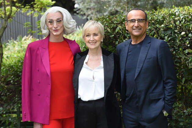 Photocall of the nominations to the prize David di Donatello 2022 Drusilla Foer Piera Detassis and Carlo Conti during the photocall of the nominations to the prize David di Donatello 2022. Rome (Italy), April 04th, 2022 Imago-Images Emmefoto Copyright: xImago-Images Emmefotox