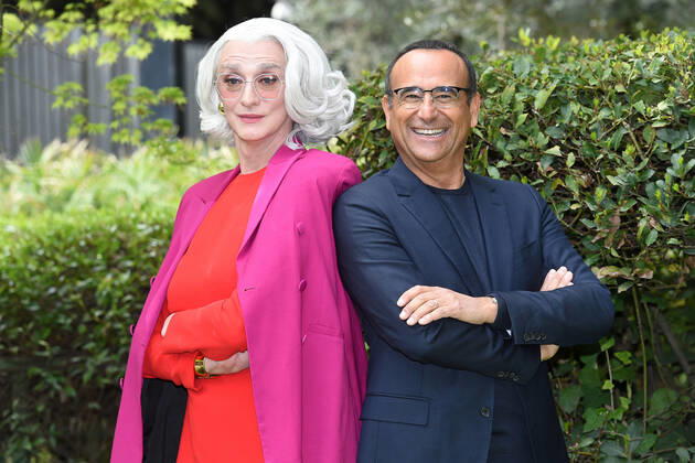 Photocall of the nominations to the prize David di Donatello 2022 Drusilla Foer and Carlo Conti during the photocall of the nominations to the prize David di Donatello 2022. Rome (Italy), April 04th, 2022 Imago-Images Emmefoto Copyright: xImago-Images Emmefotox