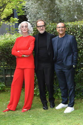 Photocall of the nominations to the prize David di Donatello 2022 Drusilla Foer Stefano Coletta and Carlo Conti during the photocall of the nominations to the prize David di Donatello 2022. Rome (Italy), April 04th, 2022 Imago-Images Emmefoto Copyright: xImago-Images Emmefotox
