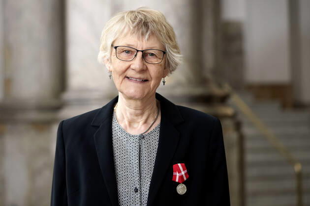 Fhv. oekonomi- og administrativ medarbejder i Sagnlandet Lejre Hanne Lindegaard Belling, Lejre , takkede for Beloenningsmedaljen ved den Offentlige audiens paa Christiansborg Slot, mandag den 4. april 2022 , Copenhagen Copyright: KeldxNavntoft KeldxNavntoftx COP10552 spdk20220404-145421-L