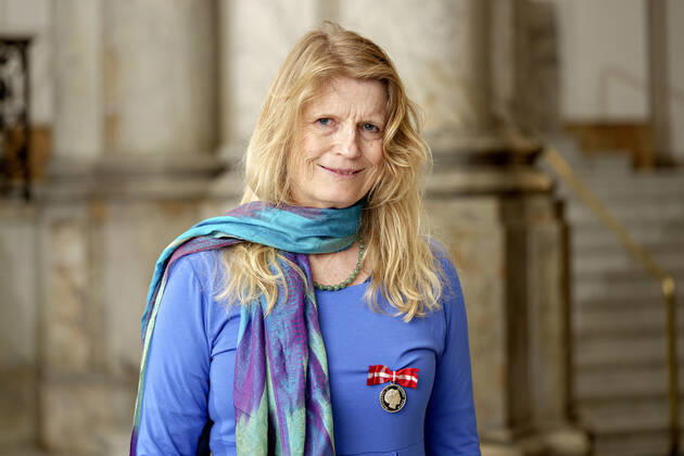 Laerer paa Fredensborg Skole Grete Severin, Snekkersten, takkede for Fortjenstmedaljen ved den Offentlige audiens paa Christiansborg Slot, mandag den 4. april 2022 , Copenhagen Copyright: KeldxNavntoft KeldxNavntoftx COP10552 spdk20220404-145446-L