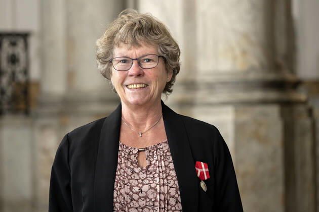 Kontorassistent hos Arla Foods AMBA, Betty Marie Ilvig Kristensen, Silkeborg, takkede for Beloenningsmedaljen ved den Offentlige audiens paa Christiansborg Slot, mandag den 4. april 2022 , Copenhagen Copyright: KeldxNavntoft KeldxNavntoftx COP10552 spdk20220404-145503-L
