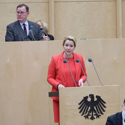 Bundesrat 08.04.2022, Germany, Berlin ,Bundesrat, Vorsitz Ministerpraesident Bodo Ramelow, Rednerin Franziska Giffey, Berlin Berlin Germany