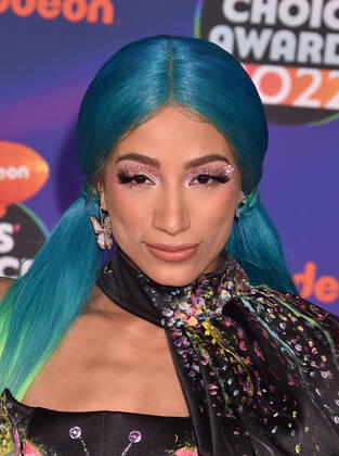 SANTA MONICA, CA - APRIL 9: Sasha Banks at the 2022 Nickelodeon Kids Choice Awards at the Barker Hangar in Santa Monica, California on April 9, 2022. Copyright: xJeffreyxMayer JTMPhotosx