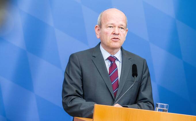 April 11, 2022, Munich, Bavaria, Germany: BURKHARD KOERNER (Burkhard Ko¶rner) Praesident of the Bavarian Verfassungsschutz. The Bavarian Verfassungsschutz (Secret Service, Office for the Protection of the Constitution) released the 2021 report detailing threats to the state of Bavaria and the country. Over the past years, conspiracy theorists, new age and wellness extremists, right-extremists, and various enemies of democracy have taken a leading role against the German state and society, with imagery such as the August 2020 storming of the Reichstag and May 2020 3,000 Corona rebels demonstrating at Marienplatz in Munch associated with it. Numerous participants in that storming come from the Bavarian scene and are radicalizing at increa - ZUMAb160 20220411_zbp_b160_035 Copyright: xSachellexBabbarx