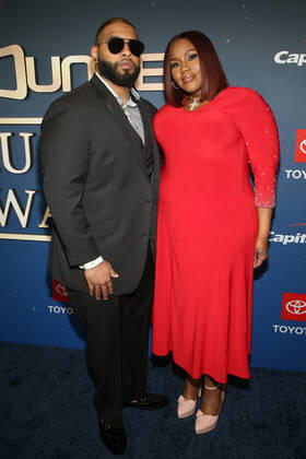 HOLLYWOOD, CA - APRIL 23: Darrell Crump and Kelly Price at the 2022 Trumpet Awards at the Dolby Theatre in Hollywood, California on April 23, 2022. Copyright: xFayexSadoux