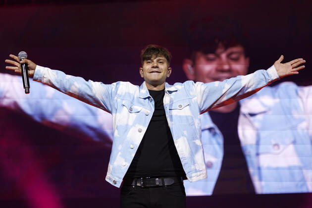 Schlagersänger Julian Reim bei das große Schlagerfest XXL in der Lanxess-Arena. Köln, 23.04.2022 NRW Deutschland Copyright: xChristophxHardtx