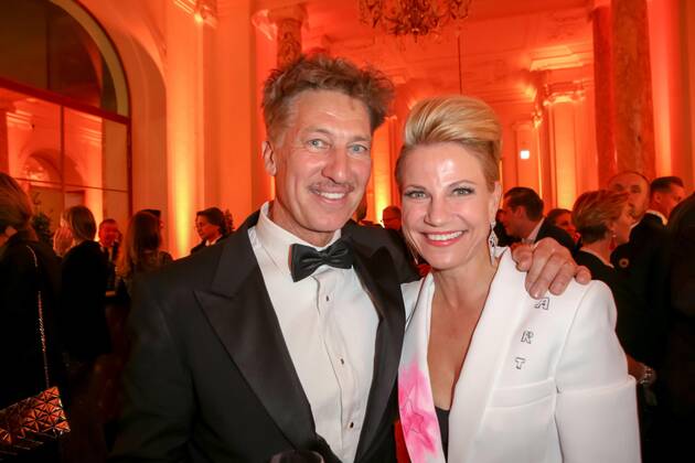 23.04.2022, Wiener Hofburg, ROMY - Film- u. TV-Preis, Gala-Verleihung des Fernseh-Preises von ORF u. KURIER im Bild: Tobias Moretti, Kristina Sprenger, ROMY - Film- u. TV-Preis