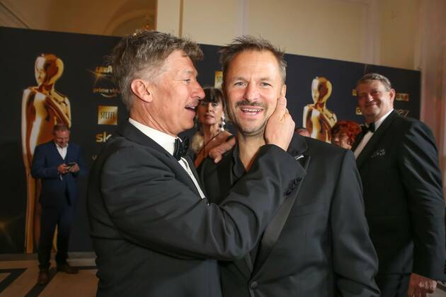 23.04.2022, Wiener Hofburg, ROMY - Film- u. TV-Preis, Gala-Verleihung des Fernseh-Preises von ORF u. KURIER im Bild: Tobias Moretti, Philipp Hochmair, ROMY - Film- u. TV-Preis