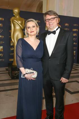 23.04.2022, Wiener Hofburg, ROMY - Film- u. TV-Preis, Gala-Verleihung des Fernseh-Preises von ORF u. KURIER im Bild: Lou Lorenz-Dittlbacher, Fritz Dittlbacher, ROMY - Film- u. TV-Preis