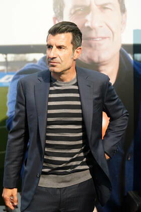 Portuguese football legend Luis Figo performs a show-cooking by Epigen Healthy Bite during the Salon Gourmets 2022. April 26, 2022. (2022042601)