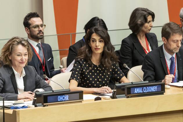 Bilder des Jahres 2022, Entertainment 04 April Entertainment Themen der Woche KW17 Ensuring accountability for atrocities committed in Ukraine Co-President of the Clooney Foundation for Justice Amal Clooney attends ensuring accountability for atrocities committed in Ukraine meeting at UN Headquarters New York New York United States Copyright: LevxRadin