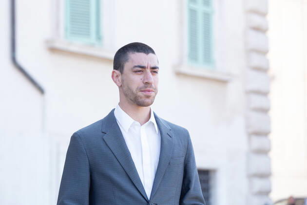 Italy: Nominees for David di Donatello 2022 Awards in Rome Eduardo Scarpetta in front of entrance to Quirinal Palace in Rome for presentation ceremony of nominations for David di Donatello 2022 awards Rome Italy Copyright: MatteoxNardone