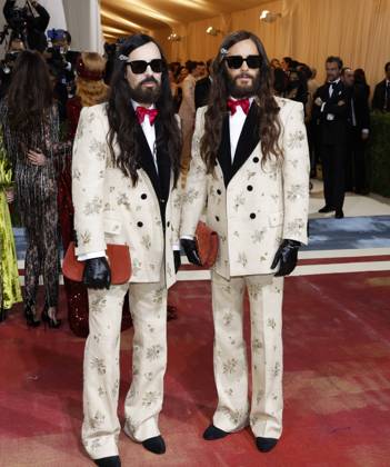 Jared Leto and Alessandro Michele arrive on the red carpet for The Met Gala at The Metropolitan Museum of Art celebrating the Costume Institute opening of In America: An Anthology of Fashion in New York City on Monday, May 2, 2022.  NYP20220502283 JOHNxANGELILLO