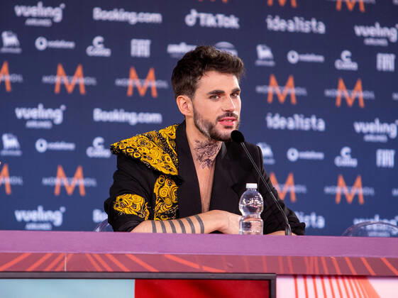 Eurovision Song Contest 2022 Alvan of Alvan & Ahez (Fulenn) France during the Eurovision Song Contest 2022, artists press conference, on 05 May 2022, at Pala Alpitour in Turin, Italy. Turin Italy Copyright: xNderimxKacelix originalFilename: livemedia-eurovisi220505_npX1n
