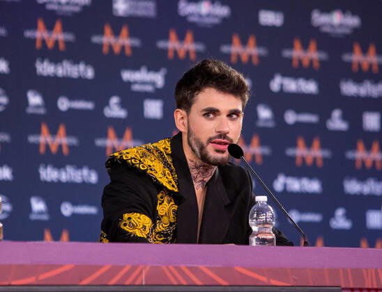 Eurovision Song Contest 2022 Alvan of Alvan &amp; Ahez (Fulenn) France during the Eurovision Song Contest 2022, artists press conference, on 05 May 2022, at Pala Alpitour in Turin, Italy. Turin Italy  Copyright: xNderimxKacelix originalFilename: livemedia-eurovisi220505_npOpw.jpg
