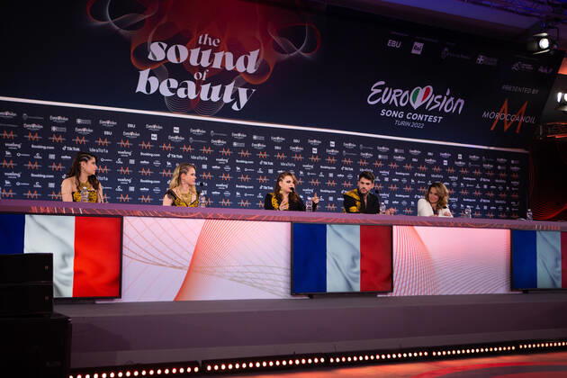 Eurovision Song Contest 2022 Alvan &amp; Ahez (Fulenn) France during the Eurovision Song Contest 2022, artists press conference, on 05 May 2022, at Pala Alpitour in Turin, Italy. Turin Italy  Copyright: xNderimxKacelix originalFilename: livemedia-eurovisi220505_np24T.jpg