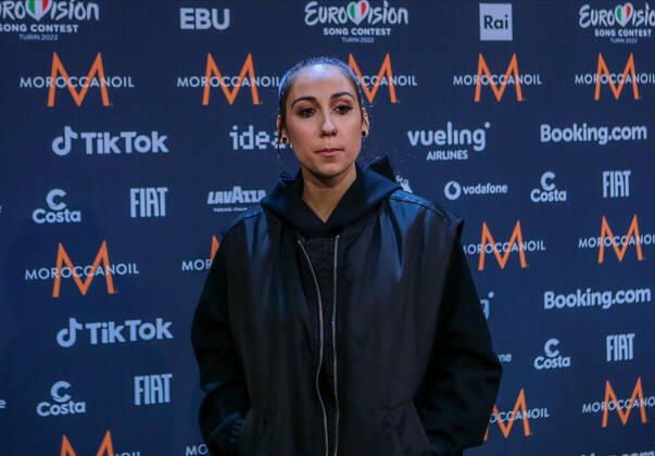 Andrea (Circles) North Macedonia during the Eurovision Song Contest 2022, artists press conference, on 05 May 2022, at Pala Alpitour in Turin, Italy. Photo Nderim KACELI