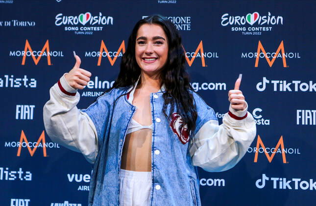 Brooke (That s rich) Ireland during the Eurovision Song Contest 2022, artists press conference, on 05 May 2022, at Pala Alpitour in Turin, Italy. Photo Nderim KACELI