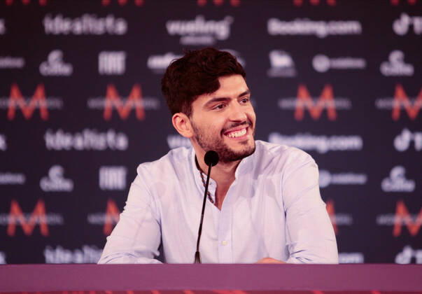 Stefan (Hope) during the Eurovision Song Contest 2022, artists press conference, on 05 May 2022, at Pala Alpitour in Turin, Italy. Photo Nderim KACELI