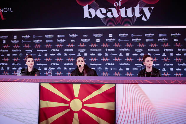 Andrea (Circles) North Macedonia during the Eurovision Song Contest 2022, artists press conference, on 05 May 2022, at Pala Alpitour in Turin, Italy. Photo Nderim KACELI