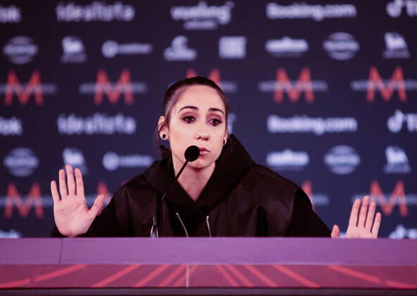 Andrea (Circles) North Macedonia during the Eurovision Song Contest 2022, artists press conference, on 05 May 2022, at Pala Alpitour in Turin, Italy. Photo Nderim KACELI