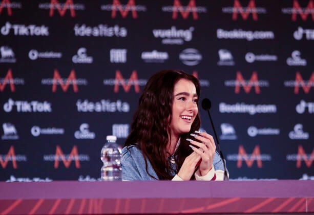 Brooke (That s rich) Ireland during the Eurovision Song Contest 2022, artists press conference, on 05 May 2022, at Pala Alpitour in Turin, Italy. Photo Nderim KACELI