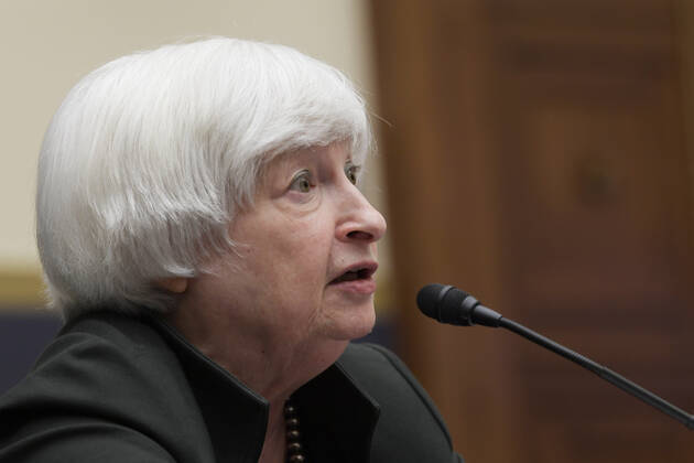 May 12, 2022, Washington, DC, United States: Secretary of the Treasury Janet Yellen testifies before the House Financial Services Full Committee during a hearing about The Annual Report of the Financial Stability Oversight Council at Rayburn HOB Capitol Hill in Washington DC, USA. Washington United States - ZUMAs197 20220512_zaa_s197_157 Copyright: xLeninxNollyx