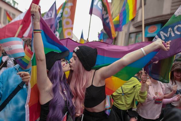 Bilder des Jahres 2022, News 05 Mai News Themen der Woche KW21 News Bilder des Tages May 23, 2022, Milicz Poland: The first LGBT March in the history of this city was held in Milicz, a small Polish town in Lower Silesia. Many followers of this culture participated in it. Residents did not protest, the march passed peacefully through the streets of the city, assisted by the police. Milicz Poland - ZUMAz123 20220523_zip_z123_052 Copyright: xKrzysztofxZatyckix