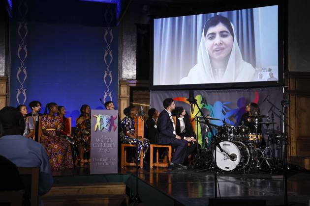 Nobel Peace price laureate Malala Yousafzai speaks on link during the award ceremony for the World s Children s Prize at Gripsholm Castle in Mariefred, Sweden May 23, 2022 Malala was appointed Child Rights Activist of the Decade by the World s Children s Prize organisation MARIEFRED Sweden x60160x,  Copyright: xStefanxJerrevang TTx WORLD S CHILDREN S PRIZE 2022