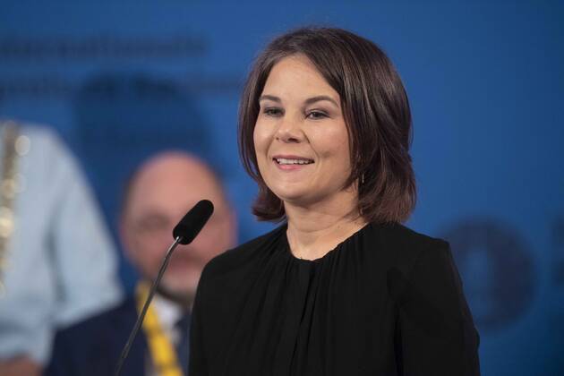 Annalena BAERBOCK, Bärbock, (Buendnis 90 die Gruenen, Bündnis 90 die Grünen) haelt die Laudatio, Bundesaussenministerin, Internationaler Karlspreis der Stadt Aachen, Verleihung im Rathaus der Stadt Aachen am 26.05.2022.