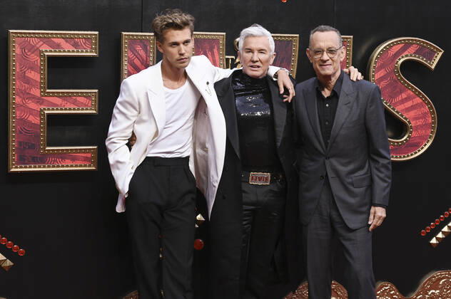 Austin Butler, Baz Luhrmann und Tom Hanks bei der Premiere des Kinofilms Elvis im BFI Southbank. London, 31.05.2022