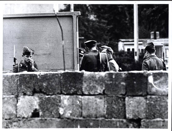August 1961 - East German Troops and Police Group Together Behind The Wall Built By The Communists to Seal Off East Berlin From The Western Part of the City 1062_05_M_-12882-