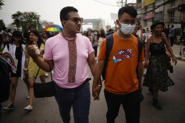 June 11, 2022, Kathmandu, Nepal: Hundreds of people from the LGBTIQ community participate in Nepalâ€⠢s pride parade month to celebrate their identities in Kathmandu, Nepal on Saturday, June 11, 2022. Kathmandu Nepal - ZUMAg200 20220611_zap_g200_012 Copyright: xSkandaxGautamx