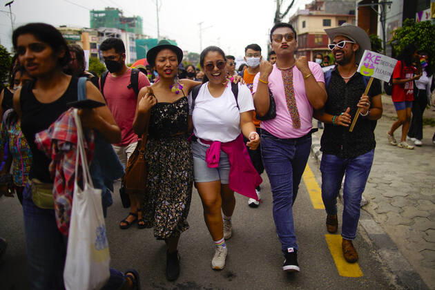 June 11, 2022, Kathmandu, Nepal: Hundreds of people from the LGBTIQ community participate in Nepalâ€⠢s pride parade month to celebrate their identities in Kathmandu, Nepal on Saturday, June 11, 2022. Kathmandu Nepal - ZUMAg200 20220611_zap_g200_010 Copyright: xSkandaxGautamx