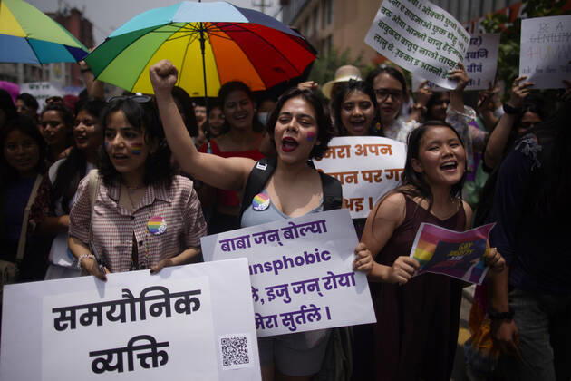 June 11, 2022, Kathmandu, Nepal: Hundreds of people from the LGBTIQ community participate in Nepalâ€⠢s pride parade month to celebrate their identities in Kathmandu, Nepal on Saturday, June 11, 2022. Kathmandu Nepal - ZUMAg200 20220611_zap_g200_006 Copyright: xSkandaxGautamx