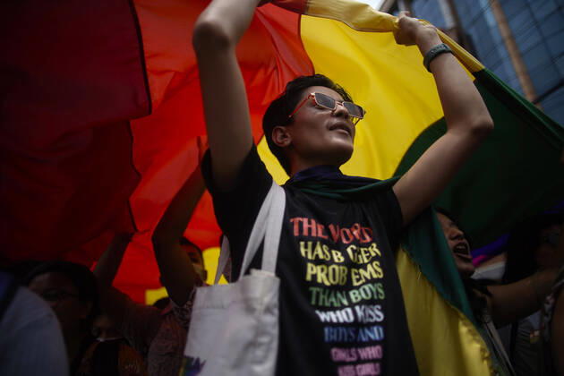 June 11, 2022, Kathmandu, Nepal: Hundreds of people from the LGBTIQ community participate in NepalÃ¢â‚¬â ¢s pride parade month to celebrate their identities in Kathmandu, Nepal on Saturday, June 11, 2022. Kathmandu Nepal - ZUMAg200 20220611_zap_g200_002 Copyright: xSkandaxGautamx