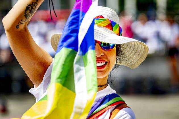 2022-06-18 11:21:55 ROTTERDAM - The Pride March traditionally moves through the city during Pink Saturday. This year s event will be held in Rotterdam with a march, information market and performances that reflect on the emancipation of the LGBTQ+ community. ANP ROBIN UTRECHT netherlands out - belgium out