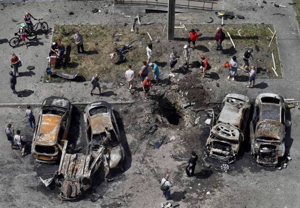 Ukraine-Krieg, Jahrestag der Invasion, Chronologie der Ereignisse, Archivbilder Bilder des Jahres 2022, News 06 Juni News Themen der Woche KW25 News Bilder des Tages June 26, 2022, Kharkiv, Ukraine: Buildings damaged by Russian shelling in Kharkiv, Ukraine on June 26, 2022. Bombardment has escalated across Ukraine, including Kyiv on this day. Kharkiv Ukraine - ZUMAg208 20220626_zap_g208_003 Copyright: xCarolxGuzyx