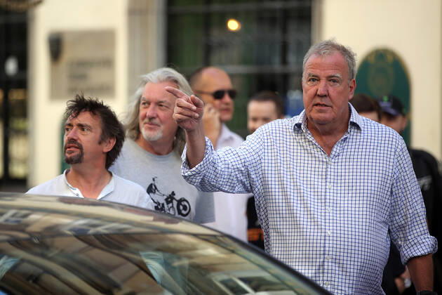June 24, 2022, Krakow, Poland: The Grand Tour stars, Jeremy Clarkson, Richard Hammond and James May, visit Cracow, Poland, while on tour filming the show. The Grand Tour is a British motoring television series, created by Jeremy Clarkson, Richard Hammond, James May, and Andy Wilman, made for Amazon exclusively for its online streaming service Amazon Prime Video which premiered in 2016. The programme was conceived in the wake of the departure of Clarkson, Hammond, May and Wilman from the BBC series Top Gear. Krakow Poland - ZUMAs197 20220624_zaa_s197_587 Copyright: xVitoxCorleonex