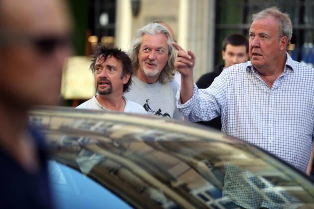 June 24, 2022, Krakow, Poland: The Grand Tour stars, Jeremy Clarkson, Richard Hammond and James May, visit Cracow, Poland, while on tour filming the show. The Grand Tour is a British motoring television series, created by Jeremy Clarkson, Richard Hammond, James May, and Andy Wilman, made for Amazon exclusively for its online streaming service Amazon Prime Video which premiered in 2016. The programme was conceived in the wake of the departure of Clarkson, Hammond, May and Wilman from the BBC series Top Gear. Krakow Poland - ZUMAs197 20220624_zaa_s197_597 Copyright: xVitoxCorleonex