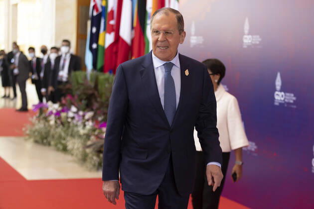 Bilder des Jahres 2022, News 07 Juli News Themen der Woche KW27 News Bilder des Tages Sergej Lawrow, Aussenminister von Russland, nimmt am G20 Aussenministertreffen in Nusa Dua auf Bali Indonesien, teil. Nusa Dua Indonesien