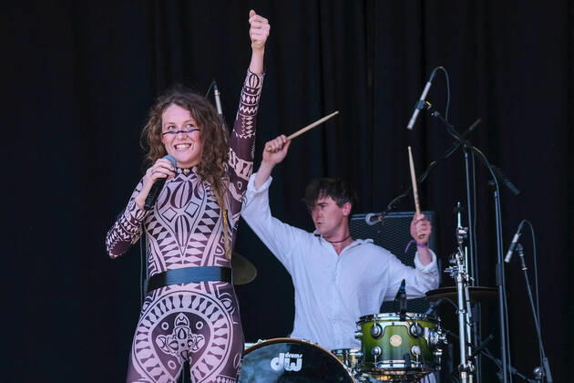 July 8, 2022, Great Tew, Oxfordshire, United Kingdom: Northern Irish born singer songwriter and guitarist Amy Montgomery performing the opening act live on stage at Cornbury Festival Great Tew Estate. Great Tew United Kingdom - ZUMAs197 20220708_zaa_s197_106 Copyright: xDawnxFletcher-Parkx