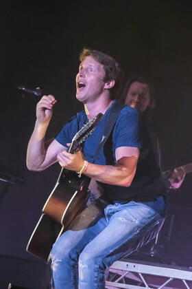 July 8, 2022, Great Tew, Oxfordshire, United Kingdom: English singer, songwriter, musician, and former reconnaissance officer in the lifeguards regiment of the British Army, James Hillier Blunt, professionally known as James Blunt, performs live on stage at Cornbury Festival. Great Tew United Kingdom - ZUMAs197 20220708_zaa_s197_334 Copyright: xDawnxFletcher-Parkx